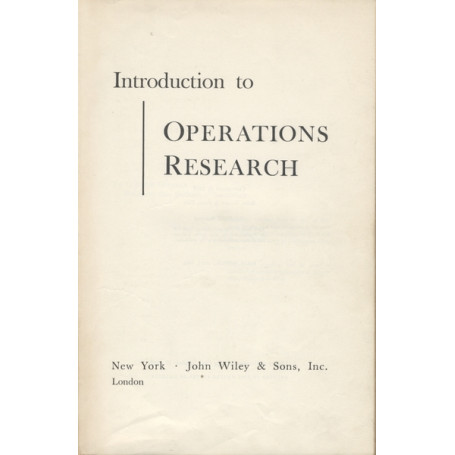 INTRODUCTION TO OPERATIONS RESEARCH