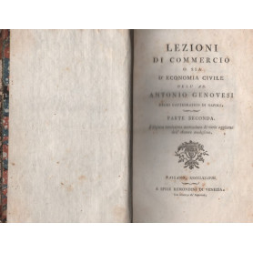 Lezioni di commercio o sia d'economia civile dell'ab. Antonio Genovesi (parte seconda)