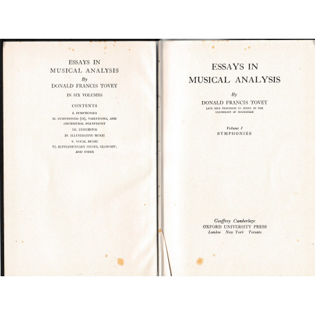 Essays in musical analysis. Vol. 1. Simphonies
