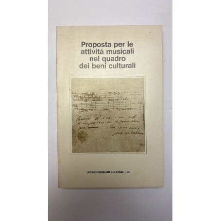 Proposta per le attività musicali nel quadro dei beni culturali