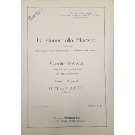 Canto festivo a due voci pari e pianoforte