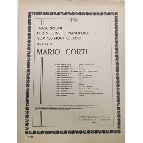 Trascrizioni per violino e pianoforte di composizioni celebri