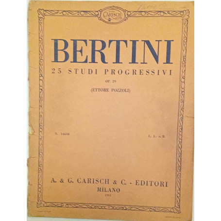 Bertini 25 studi progressivi Op.29