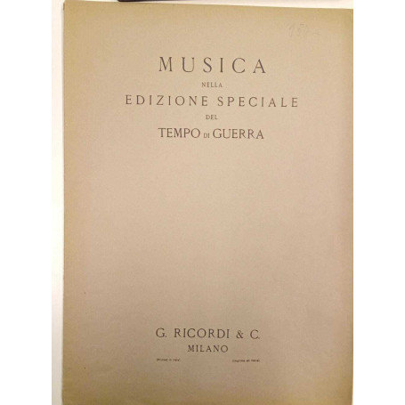 Musica nella edizione speciale del tempo di guerra