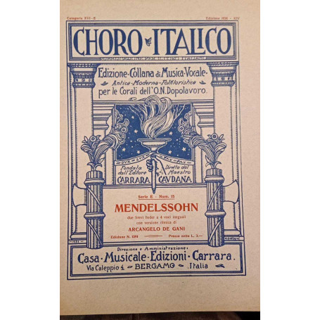 Mendelssohn due brevi lieder a 4 voci ineguali