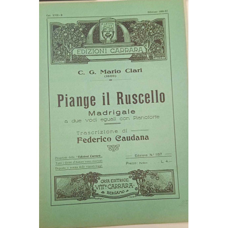 Piange il ruscello. Madrigale