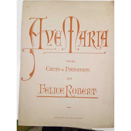 Ave Maria per canto di pianoforte