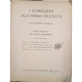 I lombardi alla prima crociata. Pezzi staccati per canto e pianoforte
