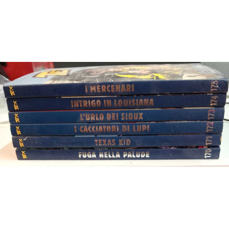 Tex collezione storica a colori n. 6 albi. Numerazione in descrizione.