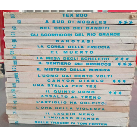Tex. Lotto albi n. 20. Numerazione in descrizione.