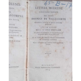 Lettere moderne colle loro risposte del sig. Dionigi di Villecomte