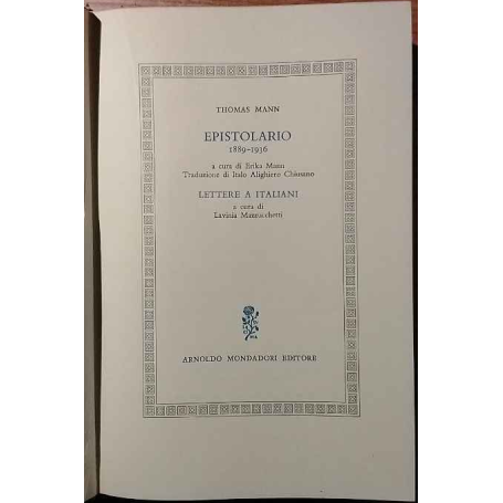 Epistolario 1889-1936. Lettere a italiani.