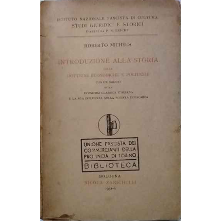 Introduzione alla storia delle dottrine economiche e politiche.